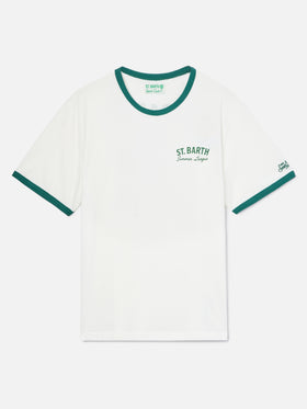 T-shirt Dean panna con stampa Tennis League e maxi grafica sul retro