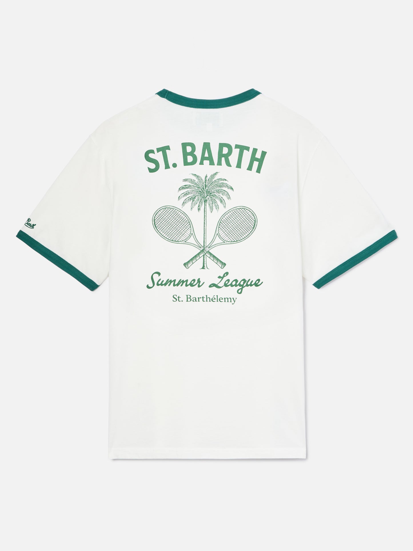 T-shirt Dean panna con stampa Tennis League e maxi grafica sul retro