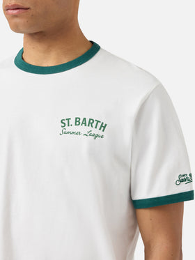 T-shirt Dean panna con stampa Tennis League e maxi grafica sul retro