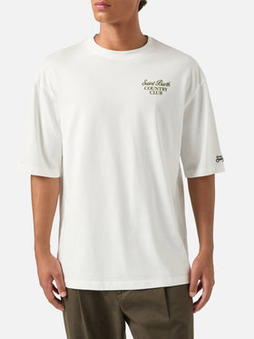 T-shirt oversize en coton blanc Delmar avec imprimé Country Club au dos 
