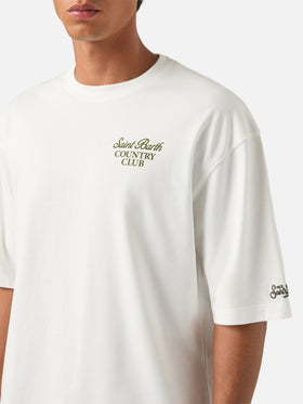T-shirt oversize en coton blanc Delmar avec imprimé Country Club au dos 