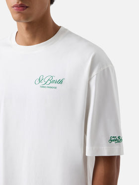 Delmar T-Shirt in Weiß mit Peanuts Tennis Paradise-Print 