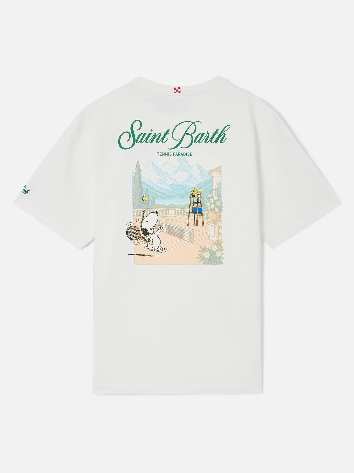 Delmar T-Shirt in Weiß mit Peanuts Tennis Paradise-Print 