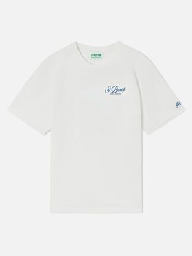 T-shirt Delmar oversize bianca in cotone con stampa Snoopy sul retro | Special edition
