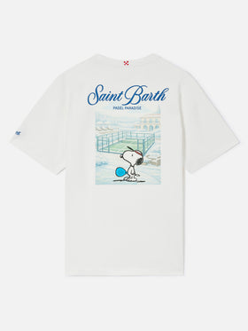 T-shirt Delmar oversize bianca in cotone con stampa Snoopy sul retro | Special edition