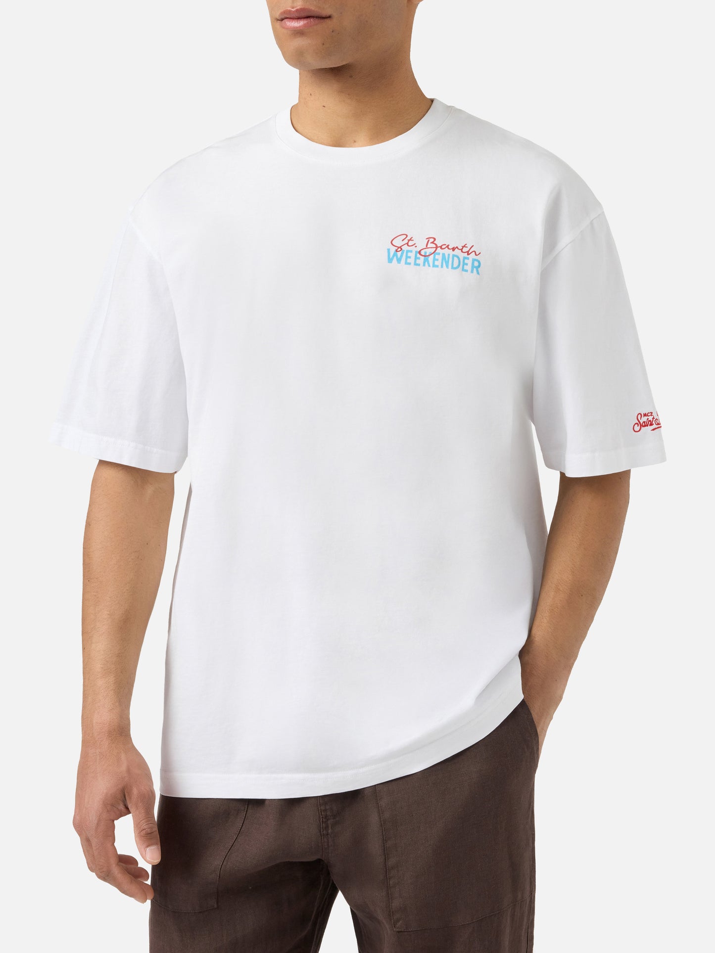 T-shirt Delmar con stampa St. Barth Weekender e maxi grafica sul retro