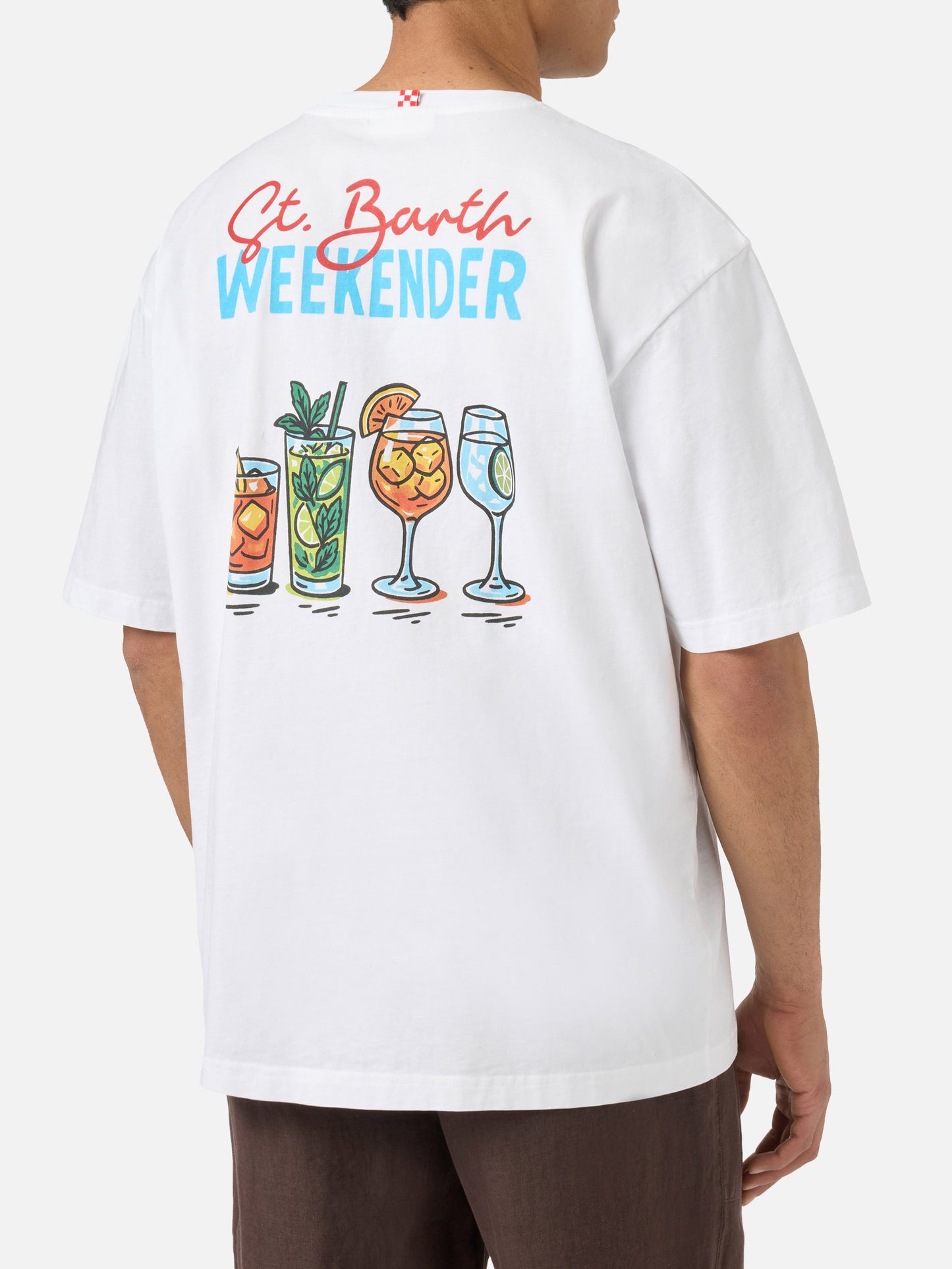T-shirt Delmar con stampa St. Barth Weekender e maxi grafica sul retro