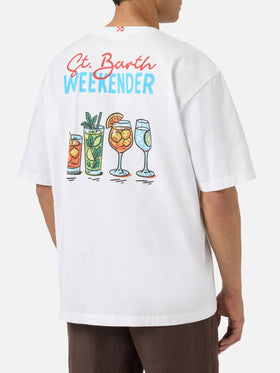 T-shirt Delmar con stampa St. Barth Weekender e maxi grafica sul retro