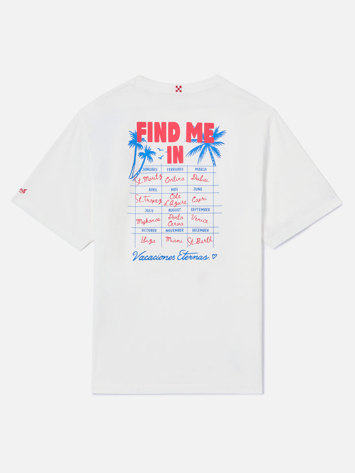 Delmar t-shirt with Find Me On Vacation print and maxi graphic on the back