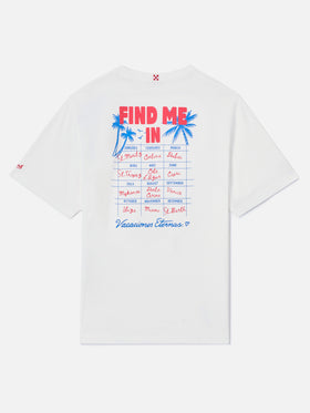T-shirt Delmar con stampa Find Me in Vacation e maxi grafica sul retro