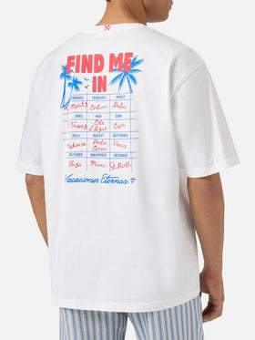 T-shirt Delmar con stampa Find Me in Vacation e maxi grafica sul retro