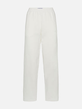 Woman off-white cotton fleece jogger pants Deena