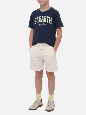 T-shirt Blue Denver Jr en pur coton avec imprimé Sport Club 