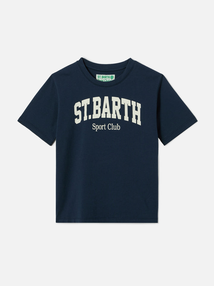 Blue Denver Jr t-shirt in pure cotton with Sport Club print