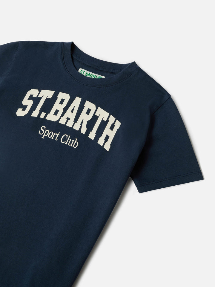 Blue Denver Jr t-shirt in pure cotton with Sport Club print