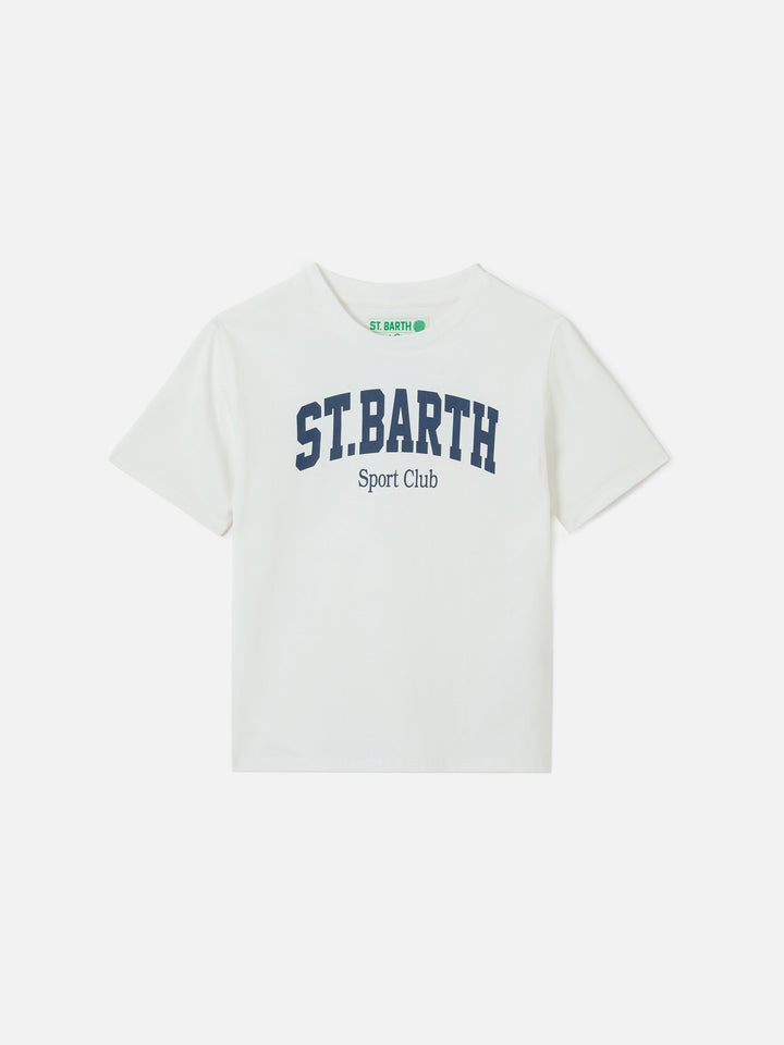 T-shirt Denver Jr in cotone bianco con stampa logo Sport Club