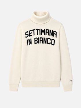 Weißer Rollkragenpullover Settimana in Bianco 