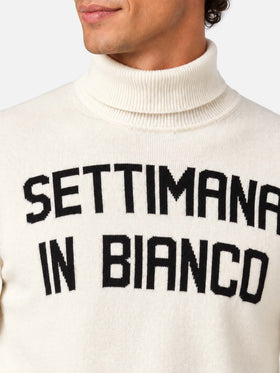 Weißer Rollkragenpullover Settimana in Bianco 