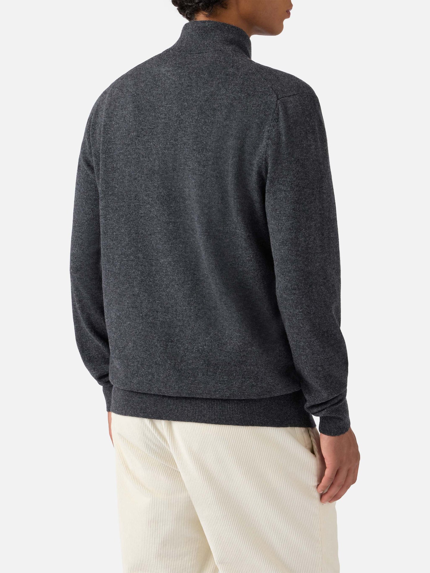 Anthracite merinocash half-zip sweater Dorian