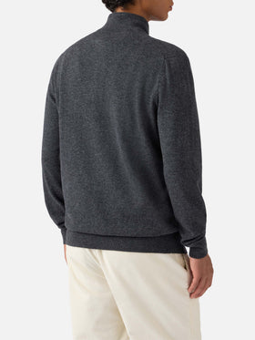 Anthracite merinocash half-zip sweater Dorian