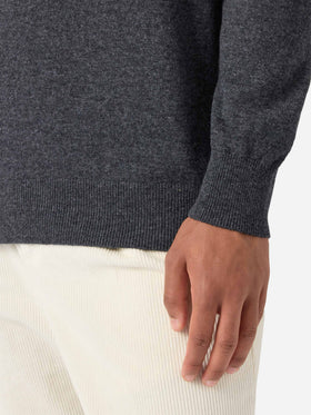 Anthracite merinocash half-zip sweater Dorian