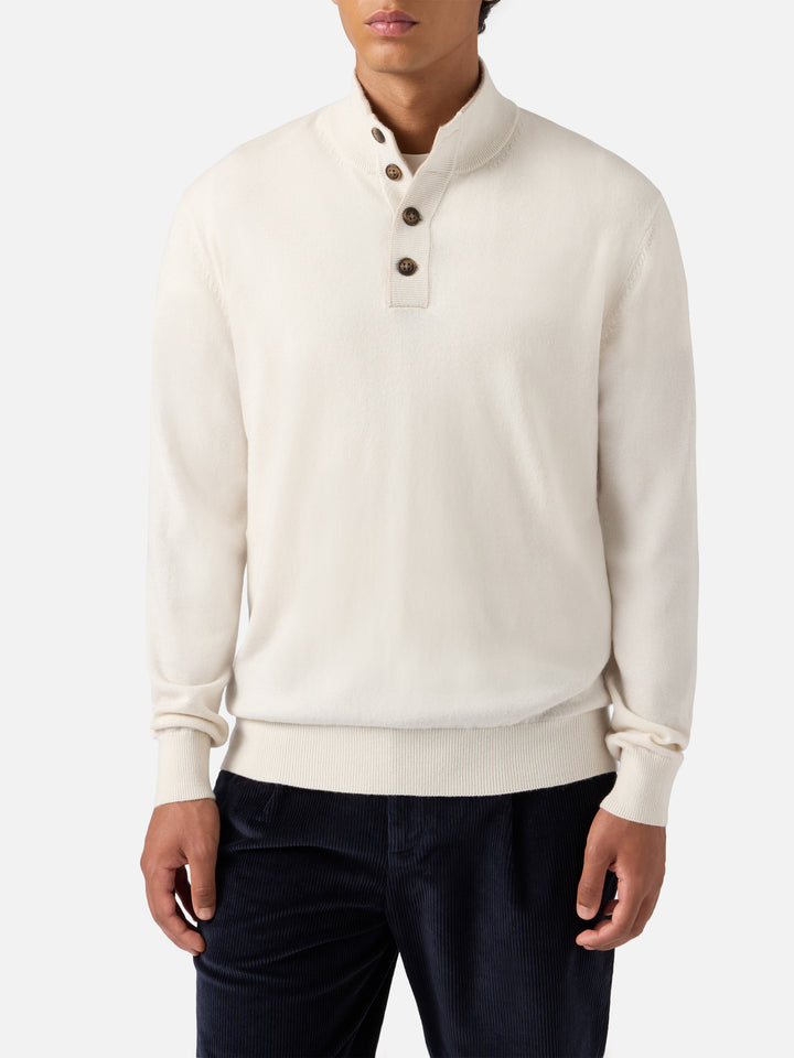 White merinocash half-zip sweater Dorian