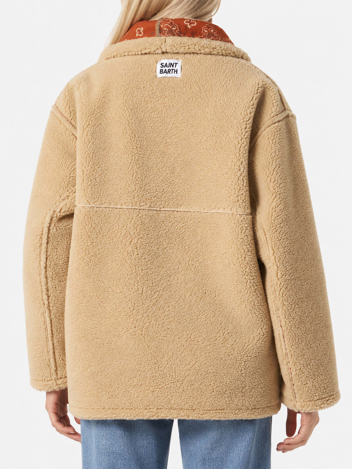 Wendbare Dorys Shearling-Jacke mit Bandana-Print 