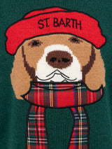 Boy green crewneck sweater beagle scarf Douglas