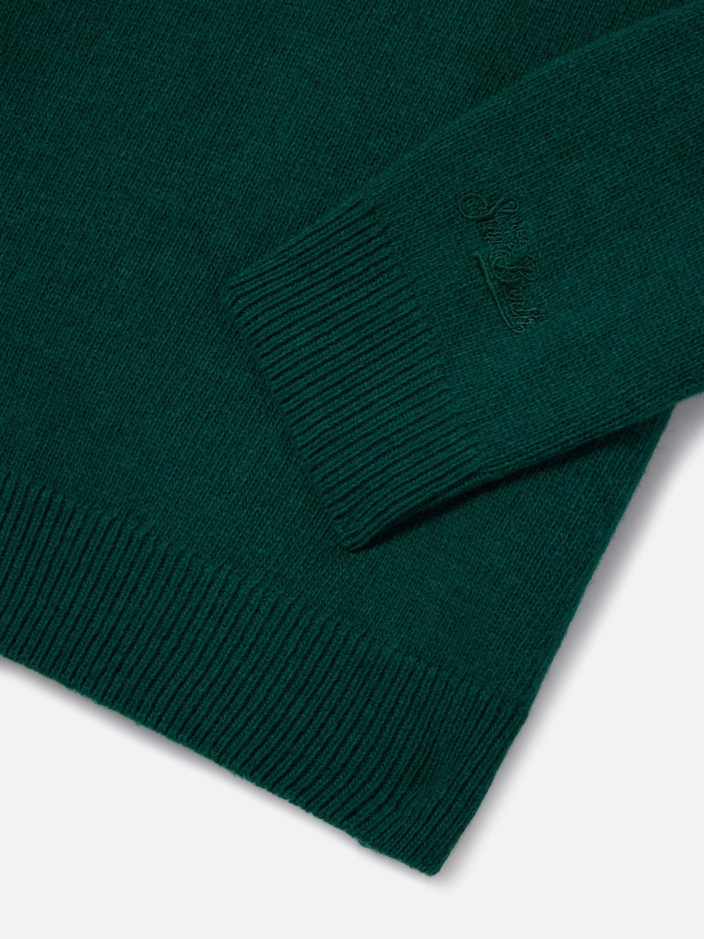 Pull en maille à col rond Douglas vert forêt avec lettrage Foto Monello 