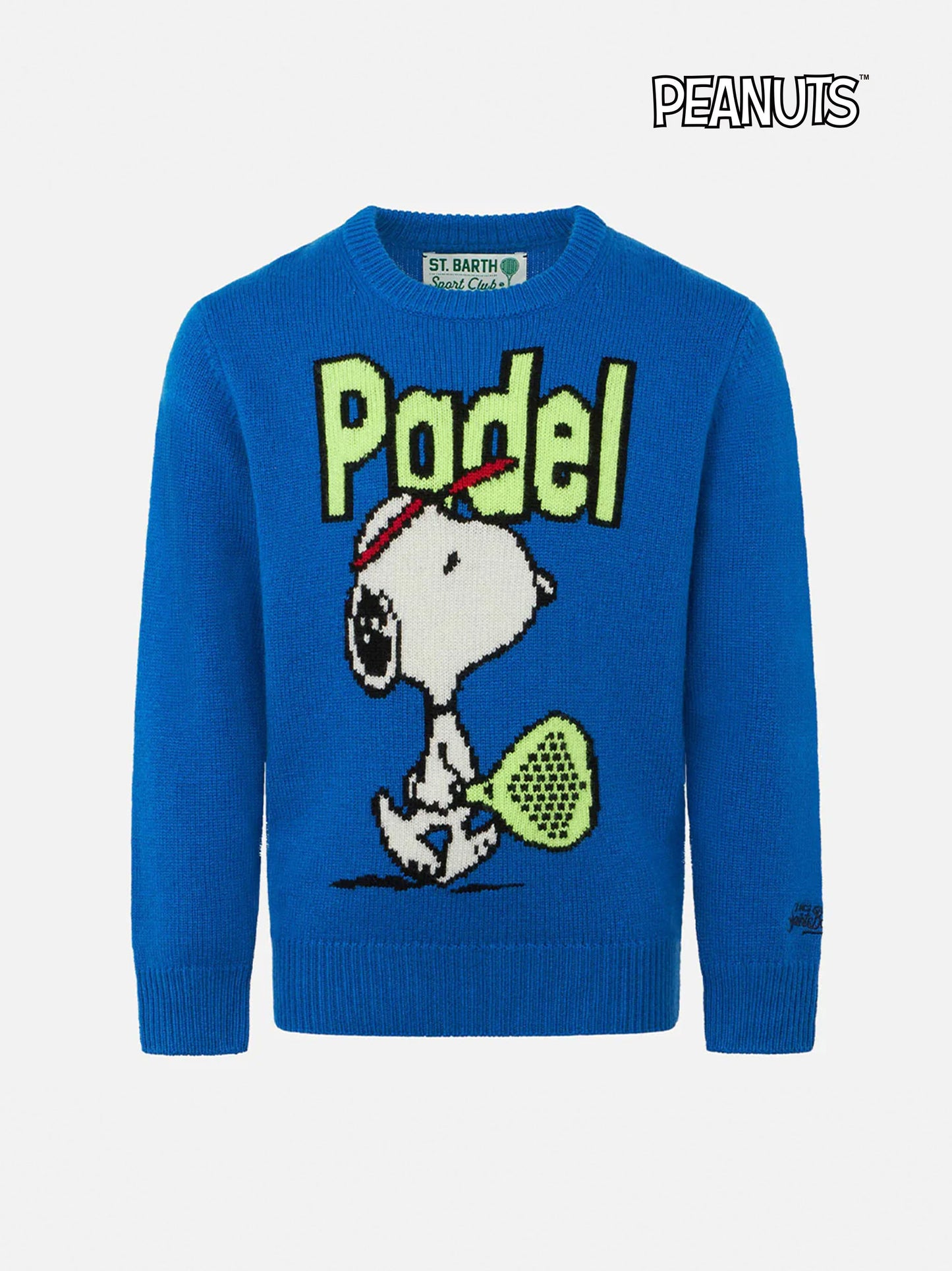 Boy crewneck sweater with Snoopy padel jacquard | SNOOPY - PEANUTS™ SPECIAL EDITION