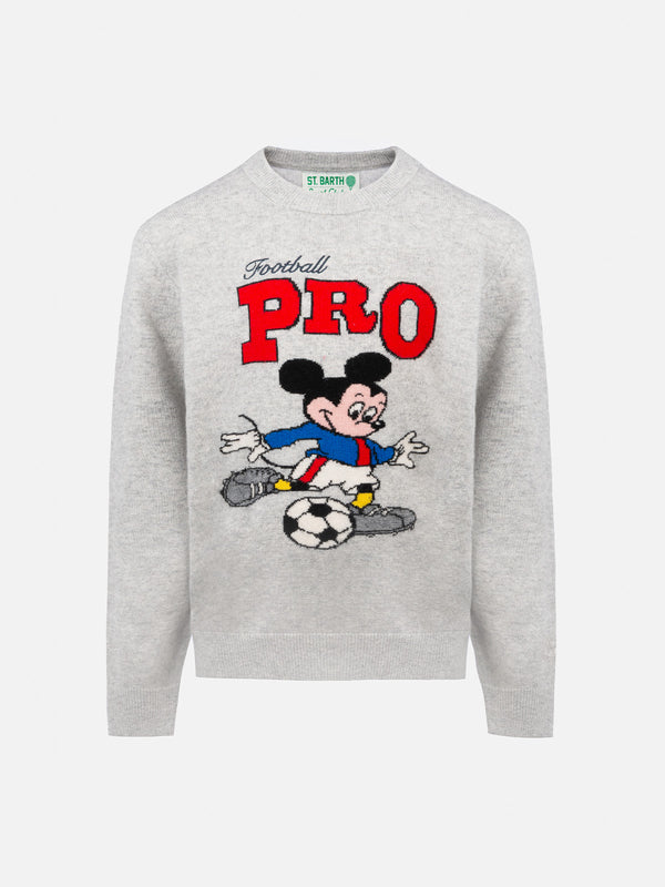 Boy grey crewneck sweater Douglas with Mickey Mouse print | DISNEY SPECIAL EDITION