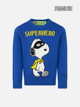 Maglione da bambino blu stampa Snoopy Superhero | SNOOPY - EDIZIONE SPECIALE PEANUTS™