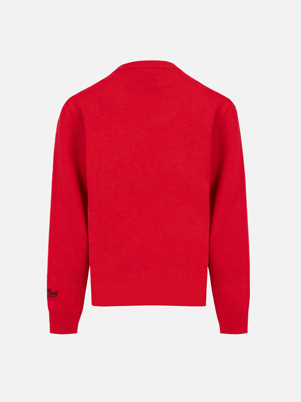 Kid red crewneck sweater Douglas with Penauts print | SNOOPY PEANUTS SPECIAL EDITION - MC2 Saint Barth