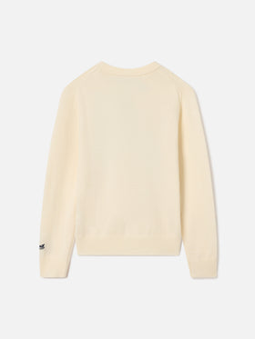 Maglia girocollo Douglas panna con intarsio St. Moritz | Special edition