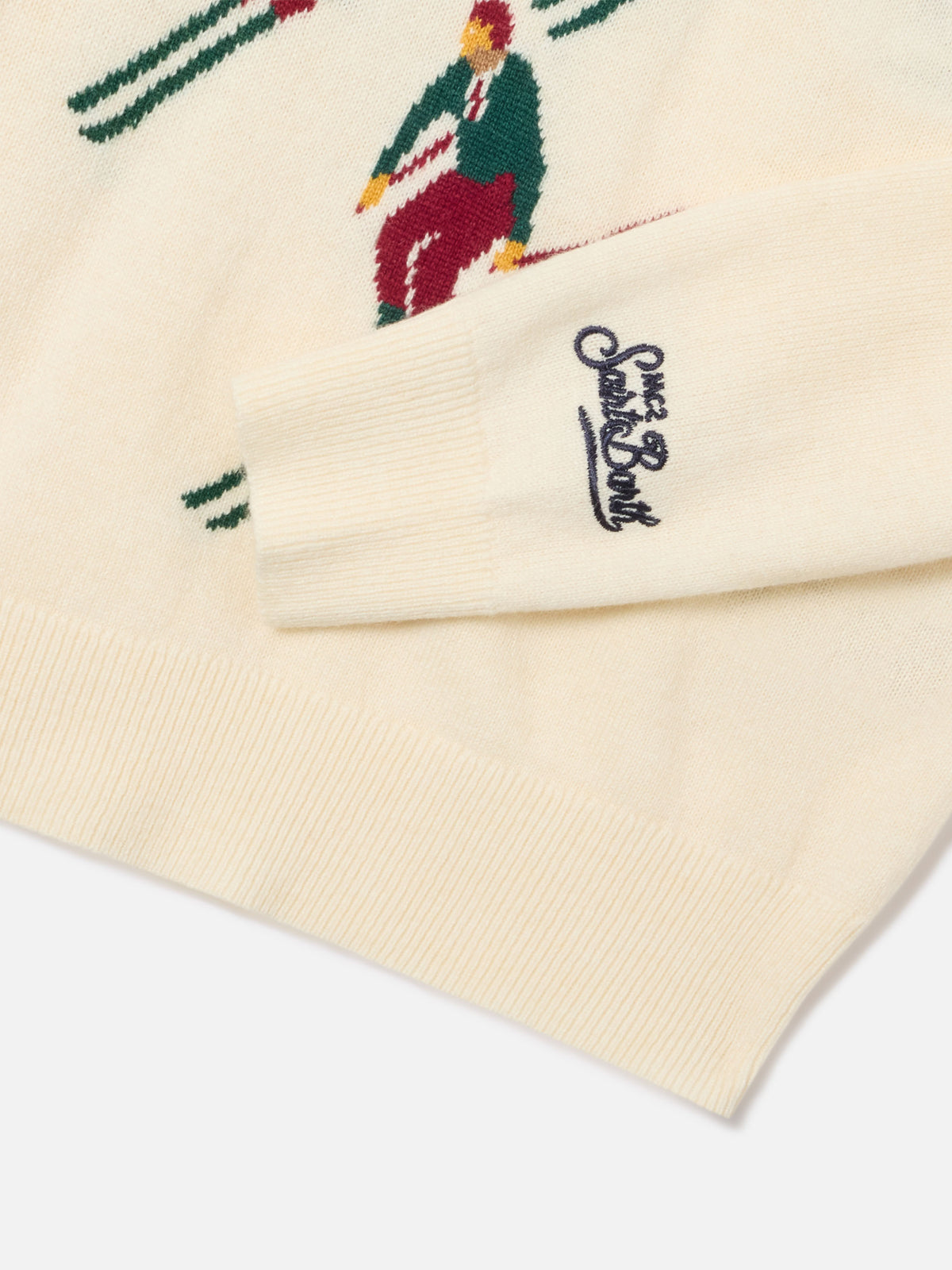 Maglia girocollo Douglas panna con intarsio St. Moritz | Special edition