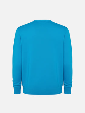 Crewneck Douglas with Courma postcard jacquard