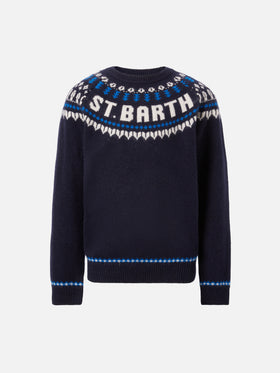 Alpaca sweater Douglas  with fair-isle jacquard