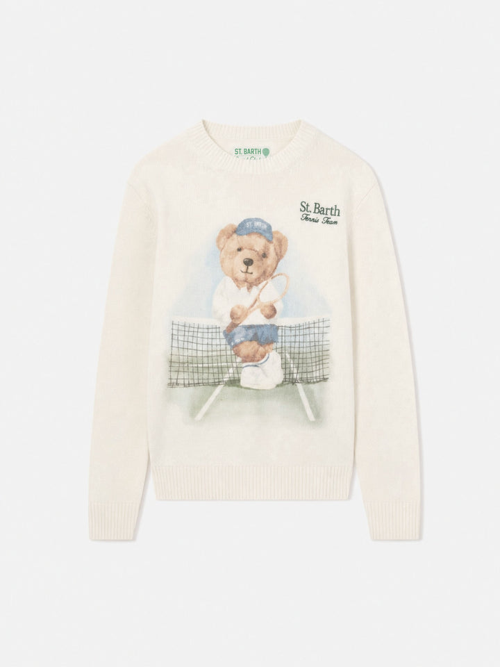 Pull Douglas avec imprimé ours en peluche et broderie 
