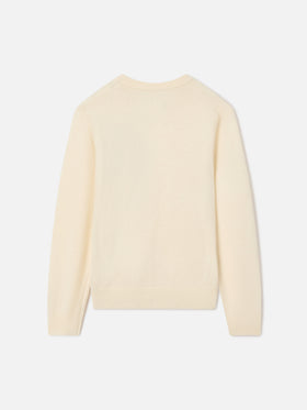 Cream Douglas Light wool and cashmere blend crewneck with Donald Duck intarsia | Special edition