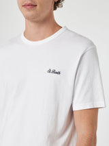 Man white cotton jersey t-shirt Dover with St. Barth embroidery