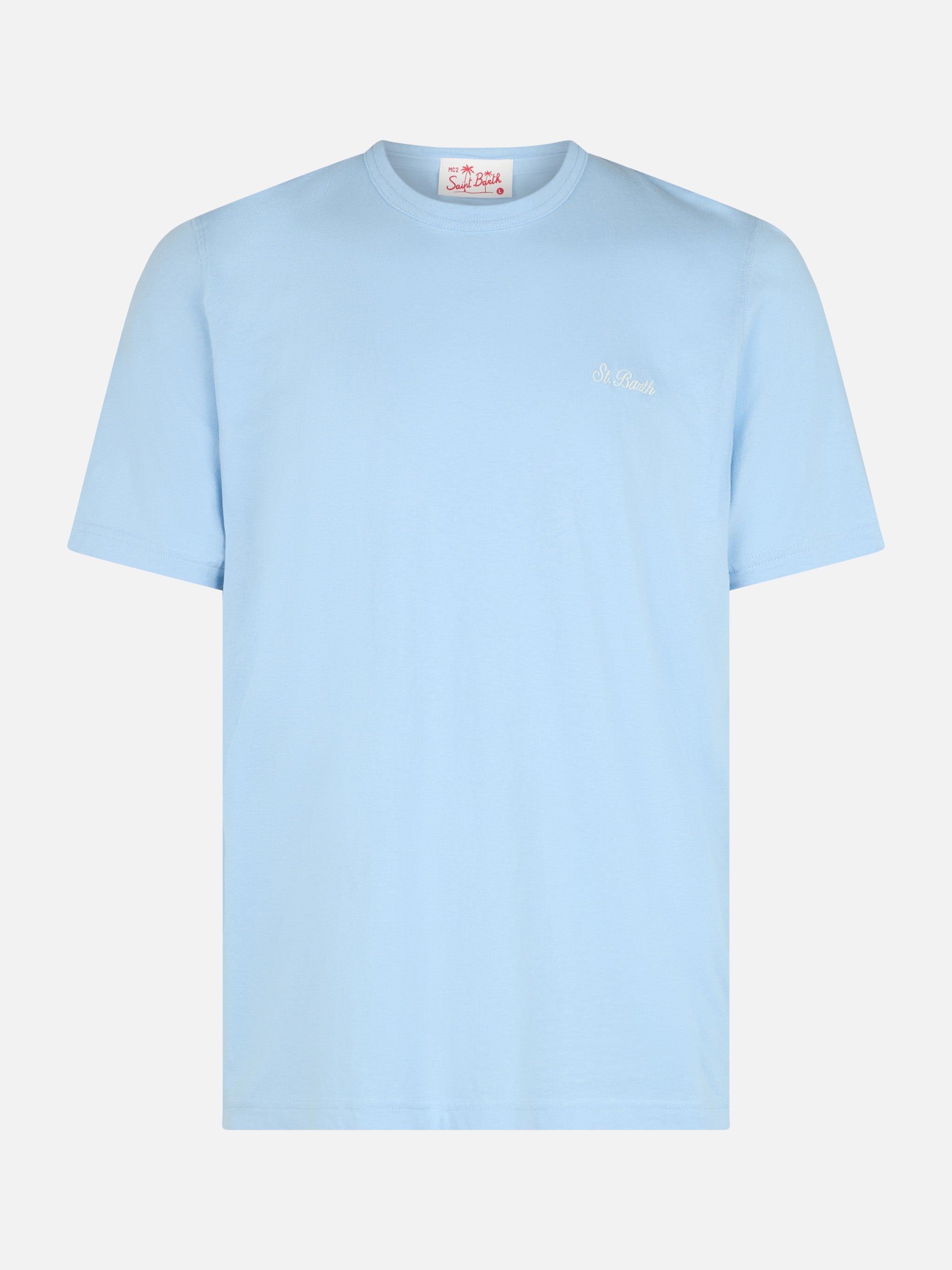 Tシャツ・カットソー MC2 Saint Barth DOVER - Cotton jersey T-shirt Man military green cotton jersey t-shirt Dover with St