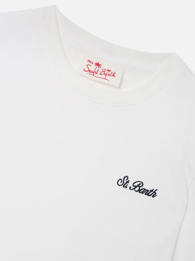 White Dover Jr t-shirt in pure cotton with embroidered logo