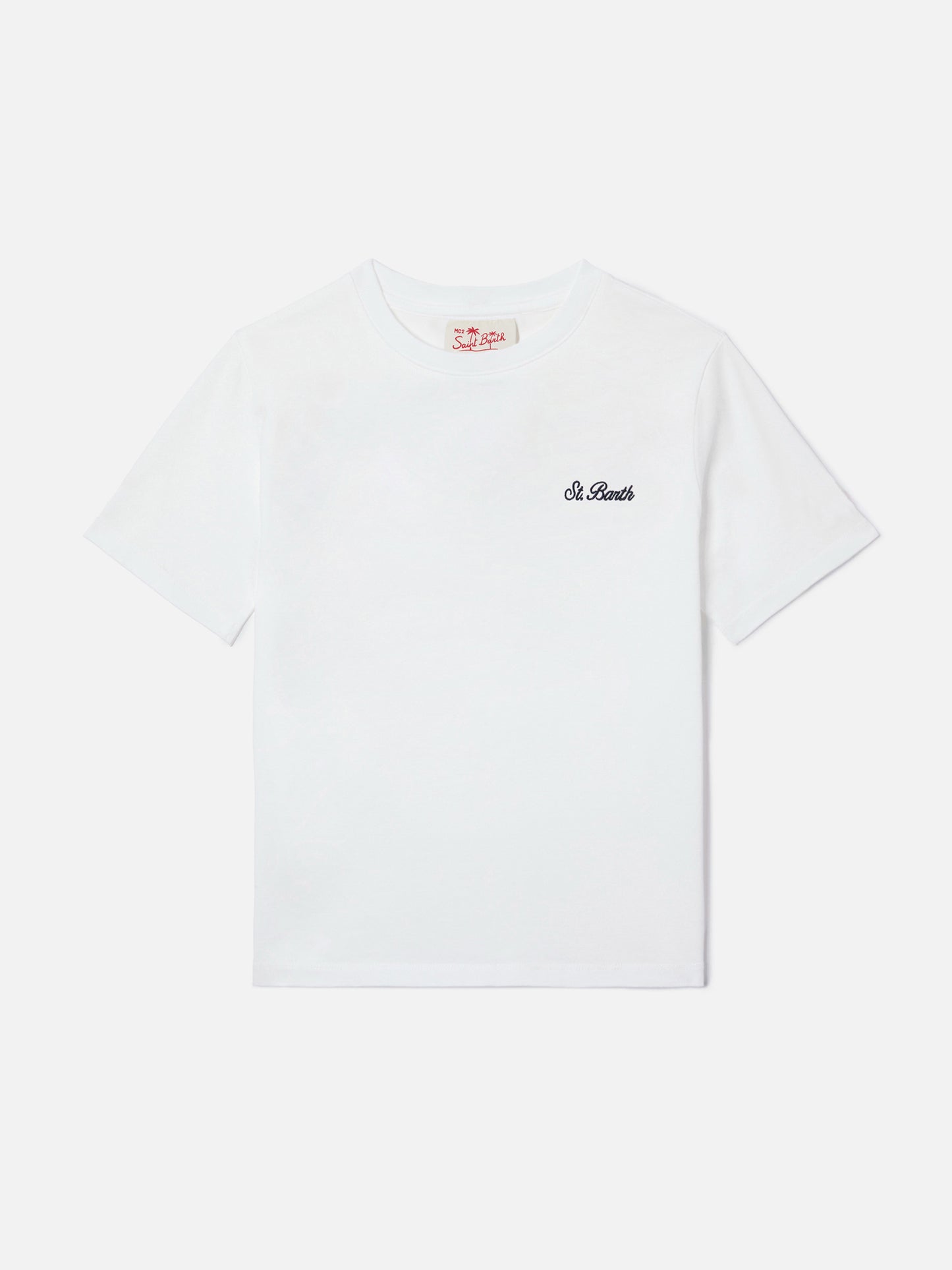White Dover Jr t-shirt in pure cotton with embroidered logo