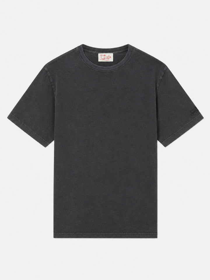 Black Dover T-shirt with logo embroidery