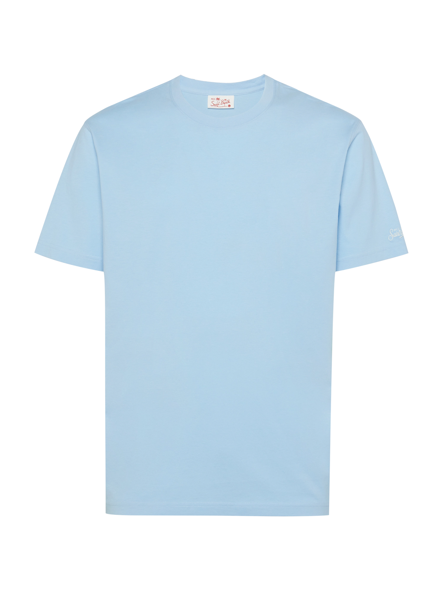 Hellblaues Baumwolljersey-T-Shirt Dover mit St. Barth-Stickerei