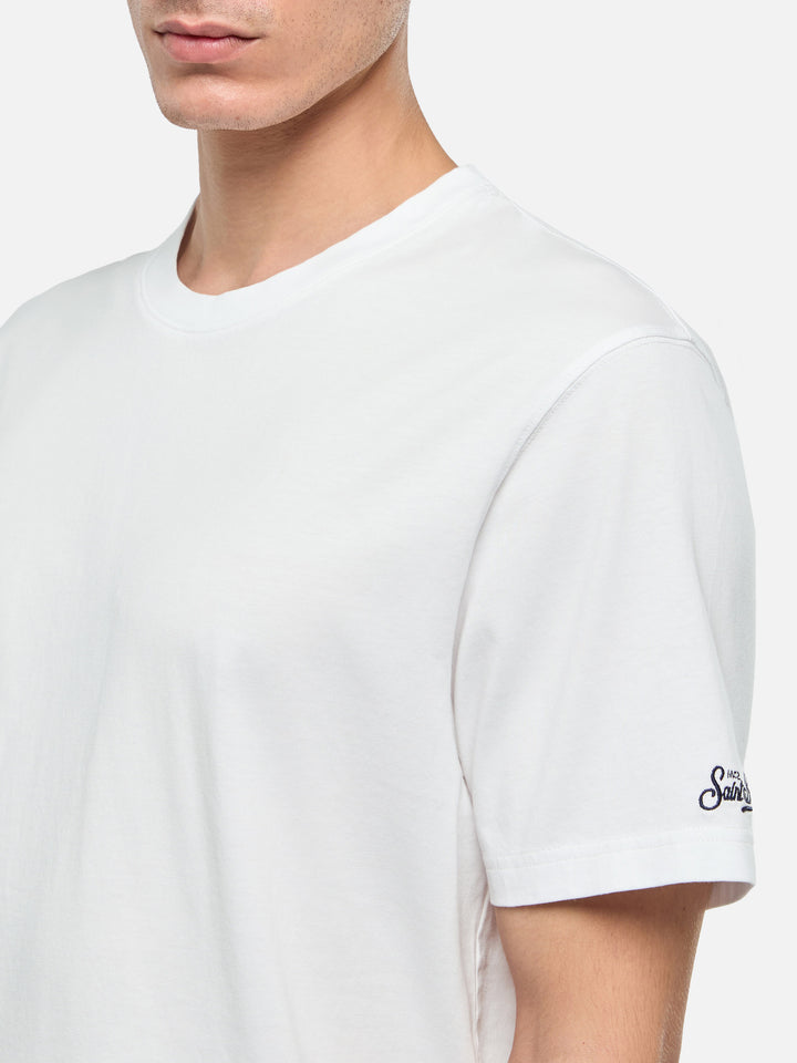 White cotton jersey t-shirt Dover with St. Barth embroidery - MC2 Saint Barth