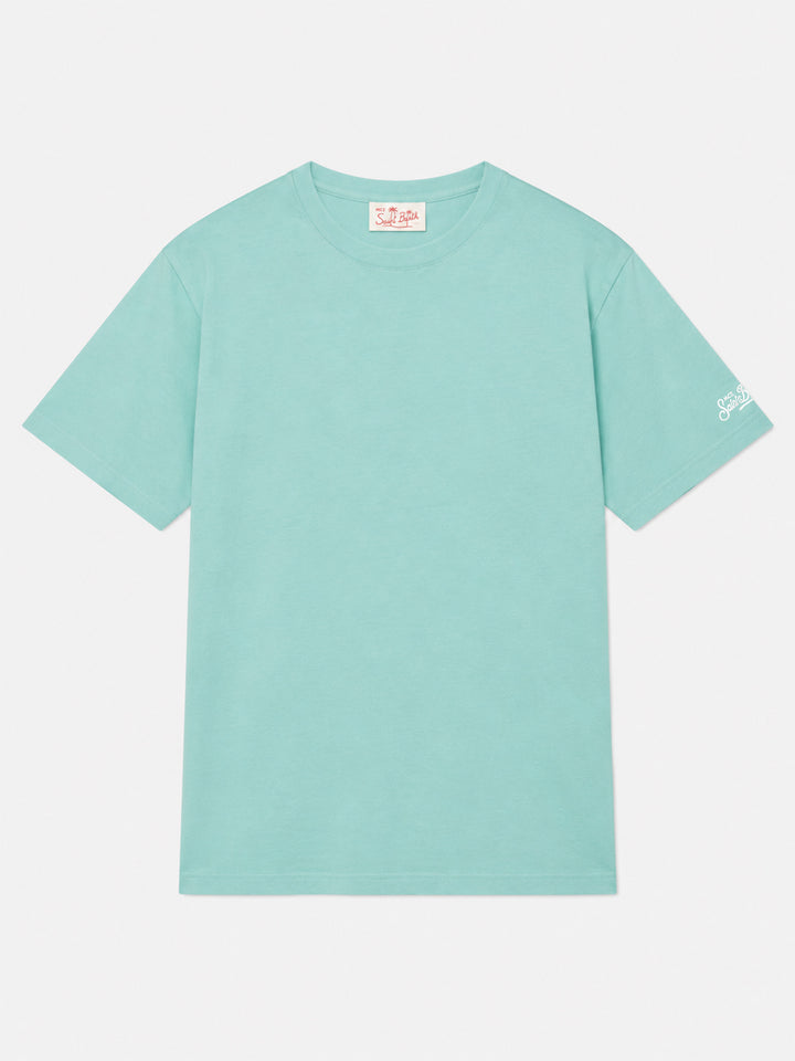 Salbeigrünes T-Shirt aus Baumwolljersey Dover mit St. Barth Stickerei 