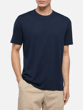 Navy blue cotton jersey t-shirt Dover with St. Barth embroidery - MC2 Saint Barth