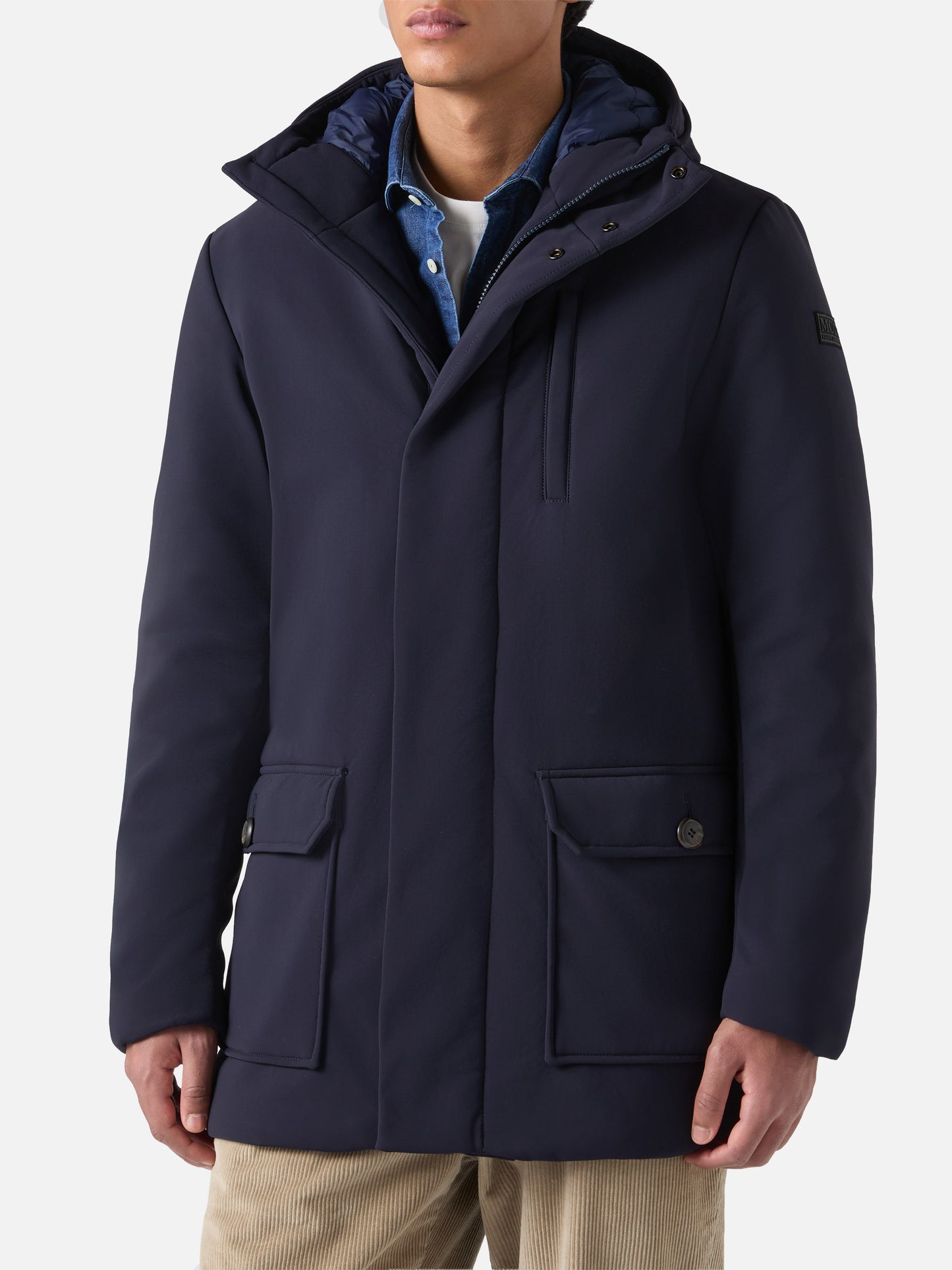 Cappotto con cappuccio Duke blu navy