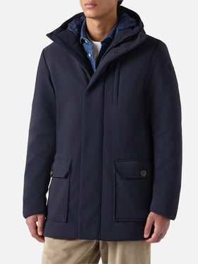 Cappotto con cappuccio Duke blu navy